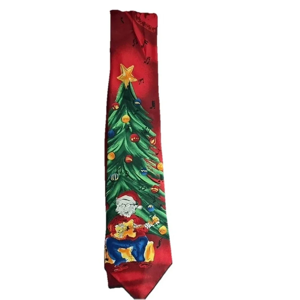 Jerry Garcia Collection Fifty-six ‎ 'Merry Christmas' Tie Red Holiday Festive